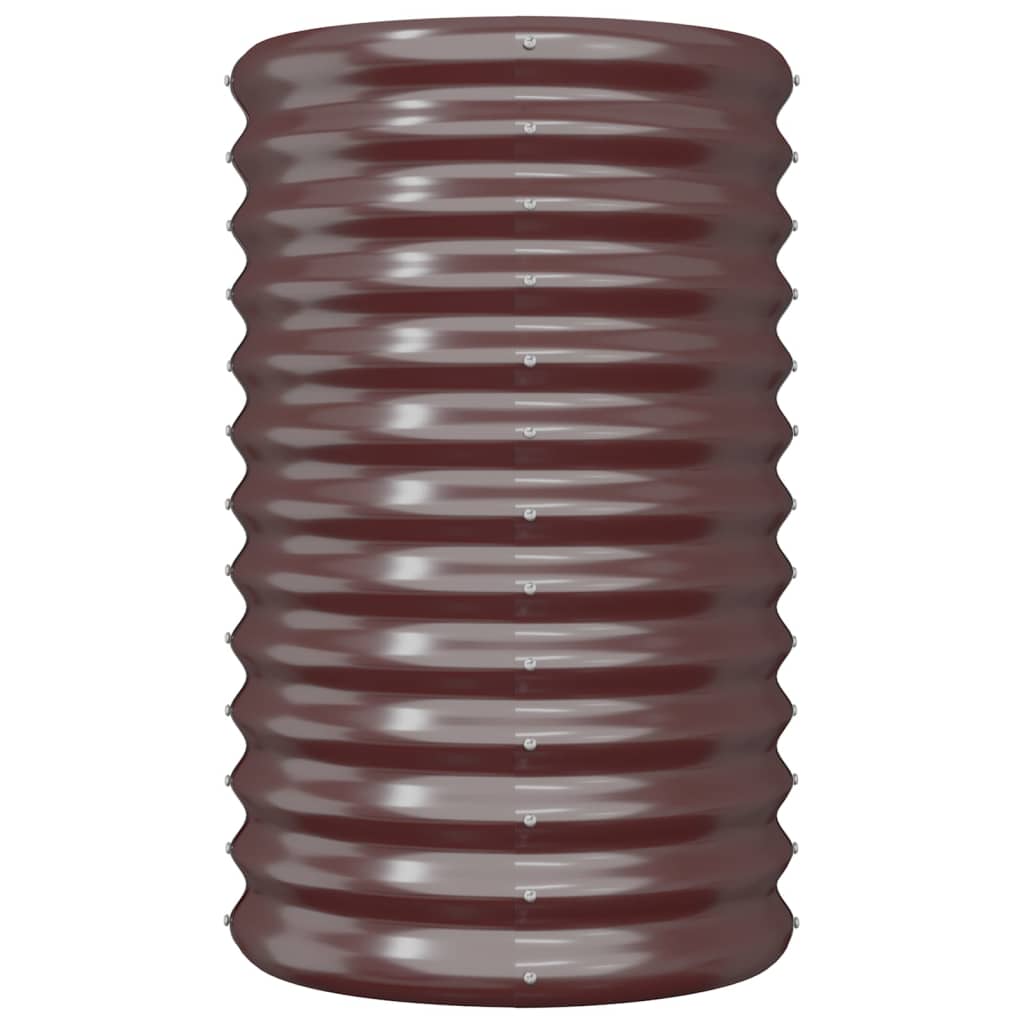 Vaso/floreira de jardim aço galvanizado 40x40x68 cm castanho