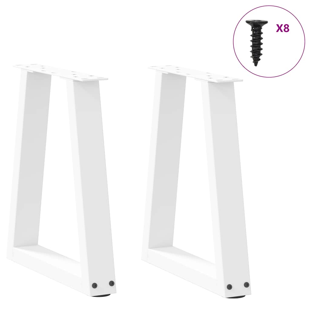 Pés para mesa de centro em v 2 peças branco 28x(42-43,3) cm aço