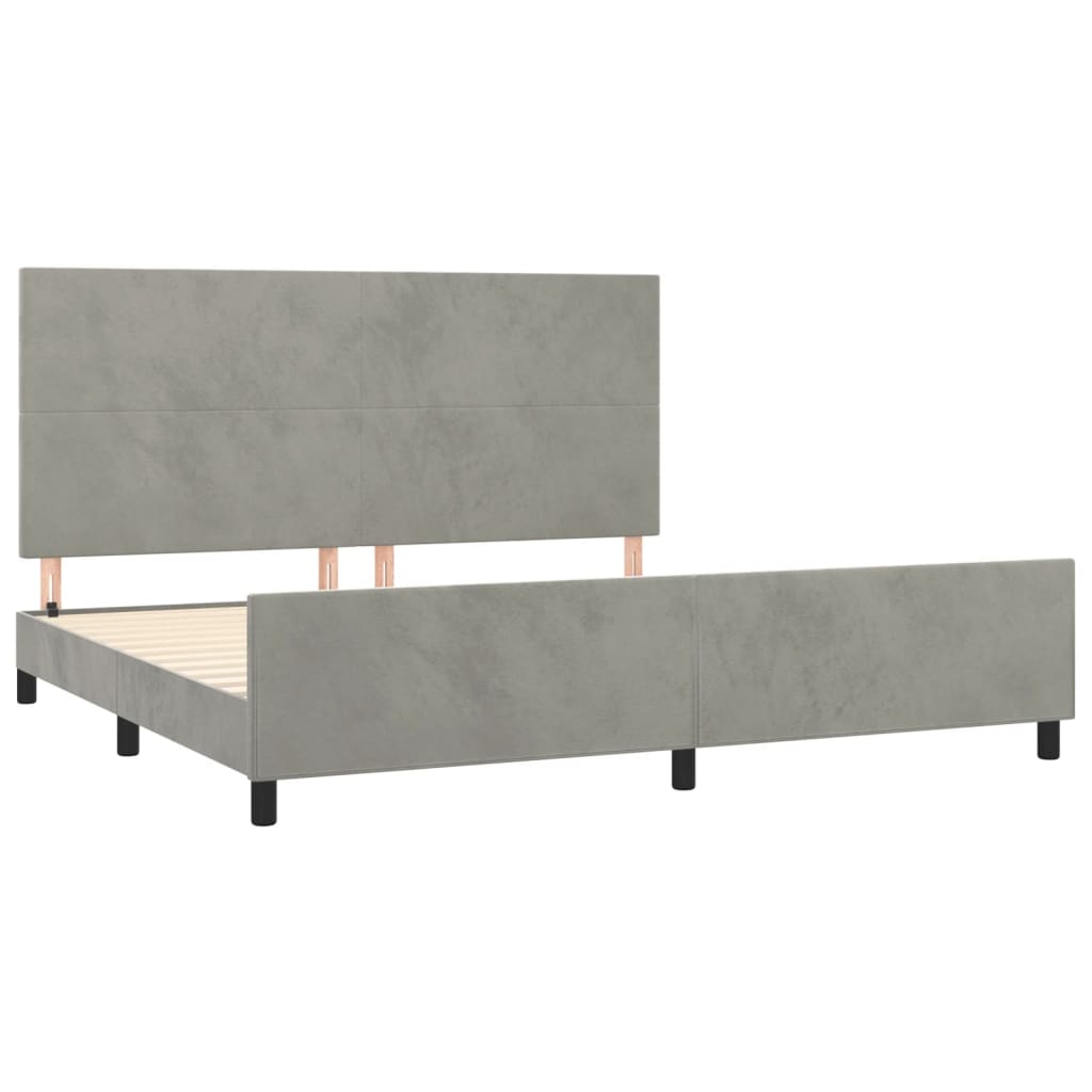 Estrutura de cama sem colchão 200x200 cm veludo cinzento-claro