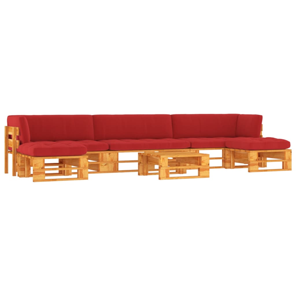 6 Pcs conjunto lounge paletes pinho impregnado castanho mel