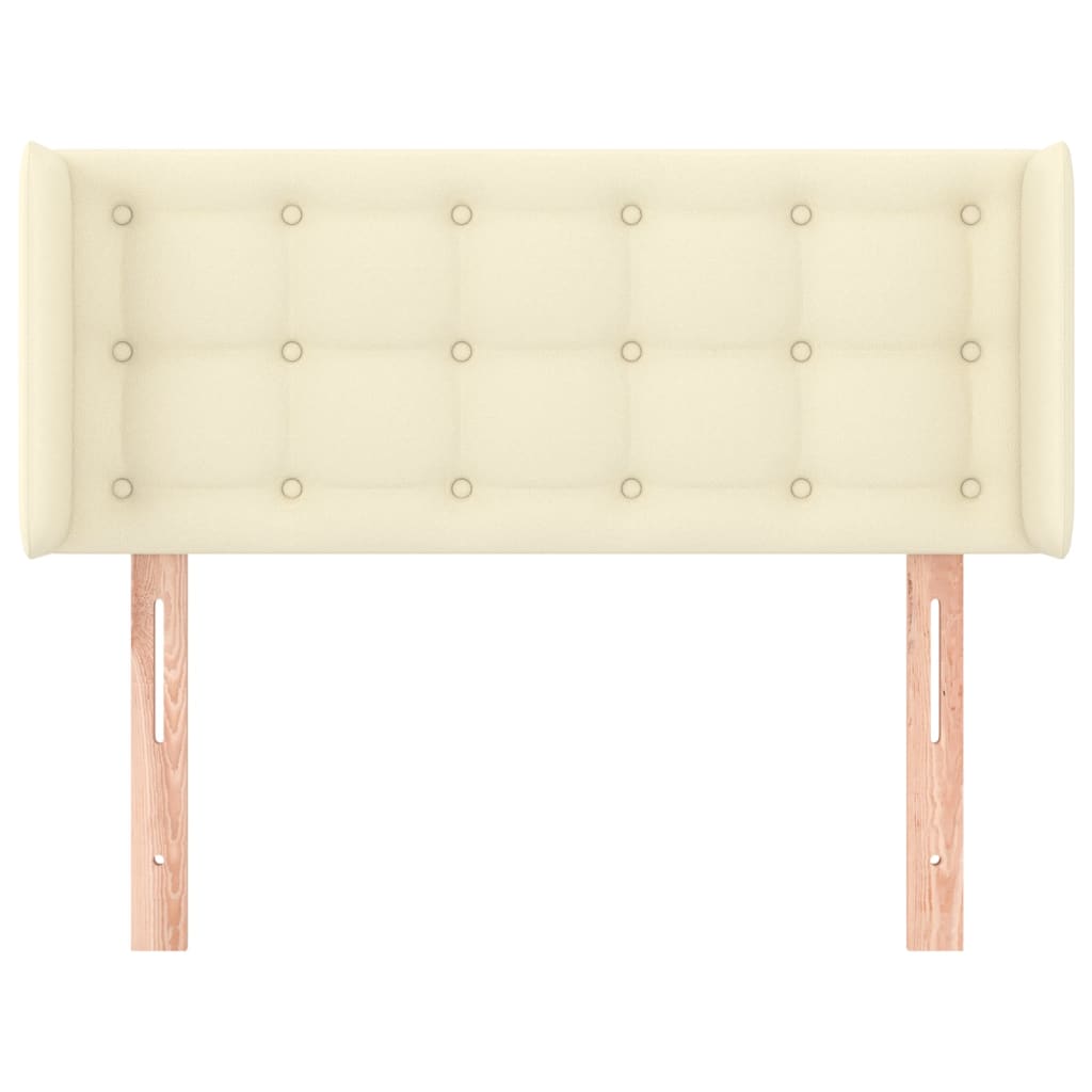 Cabeceira de cama c/ abas couro artificial 93x16x78/88 cm creme