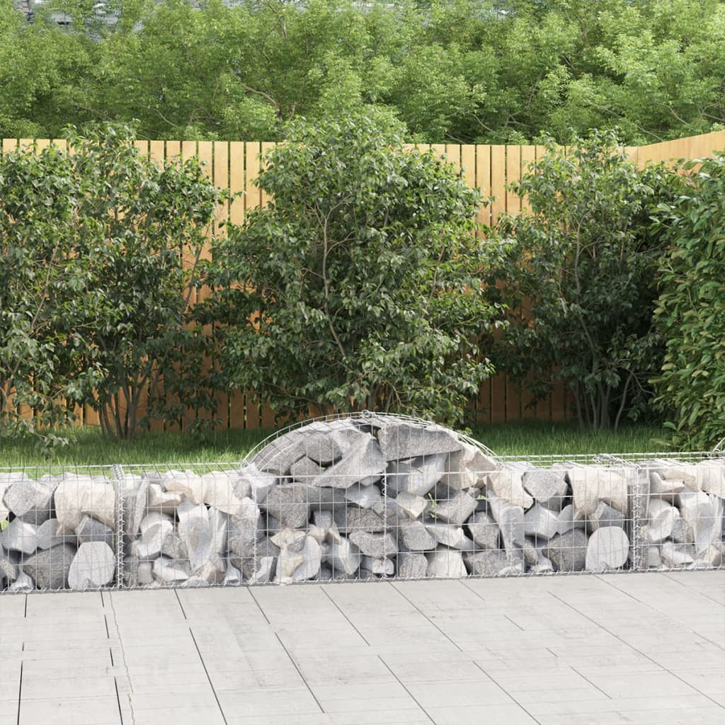 Cestos gabião arqueados 15pcs 200x50x40/60 cm ferro galvanizado