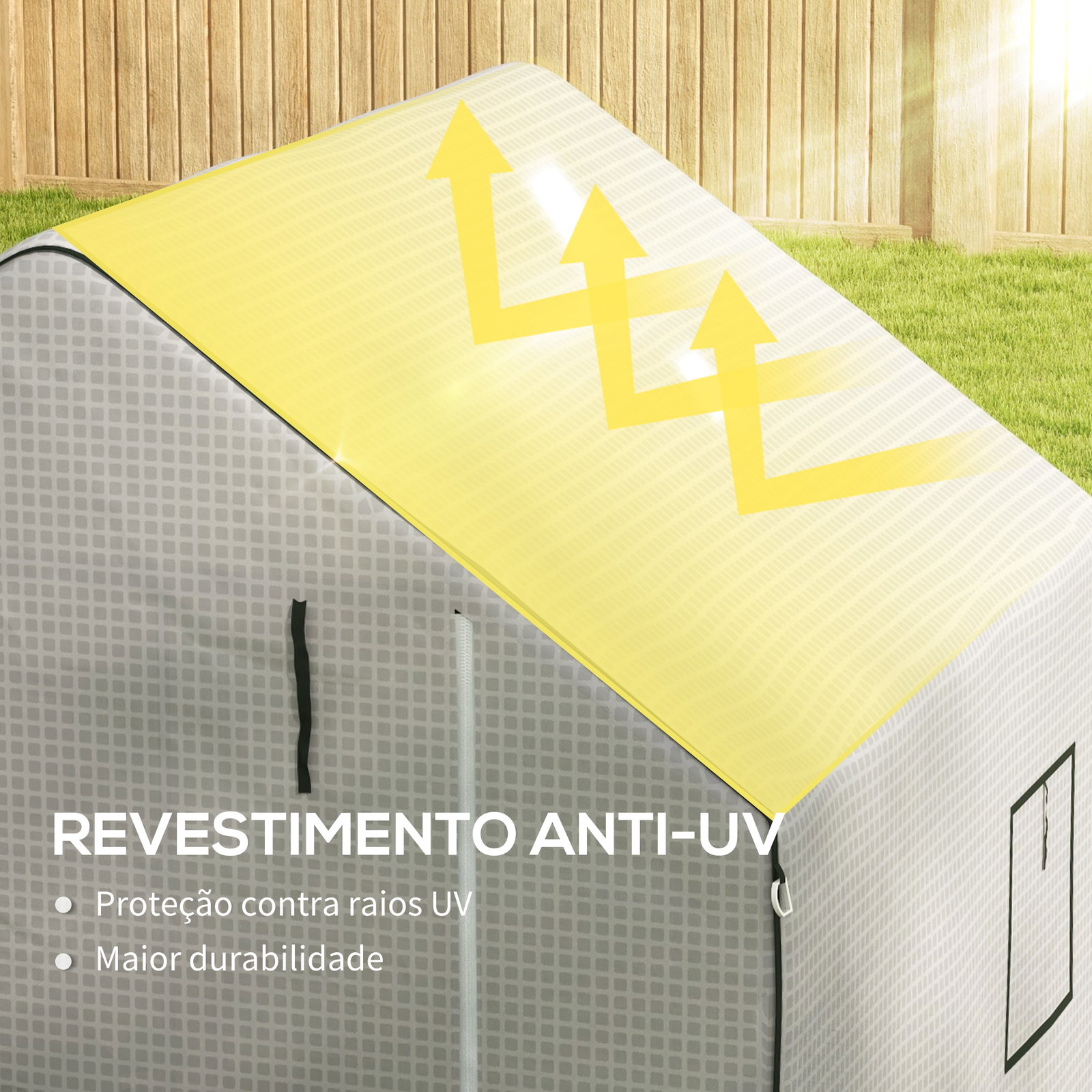 Cobertura de substituição para estufa 140x143x190 cm com janela porta anti-UV proteção de plantas para jardim branco