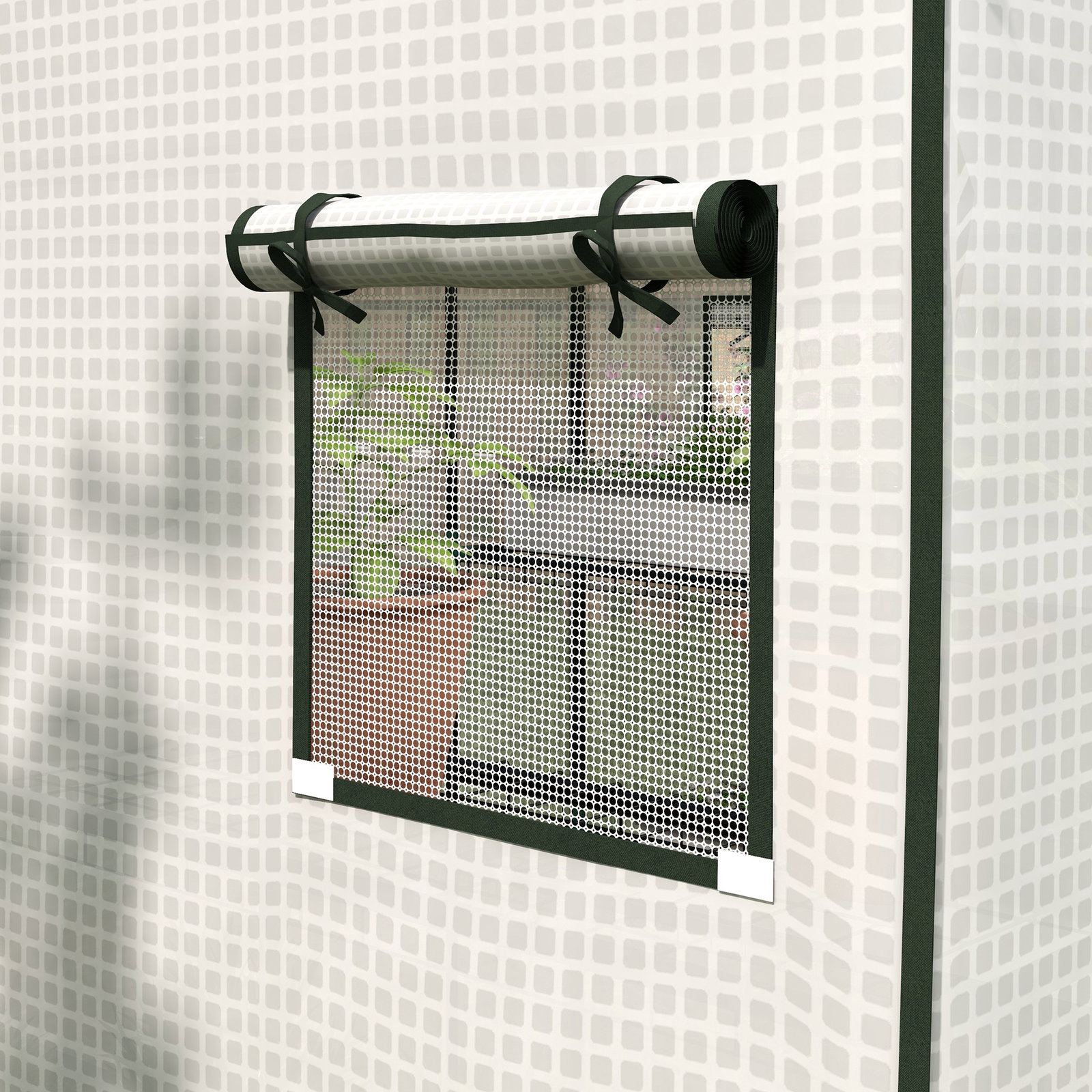 Cobertura de substituição para estufa 140x143x190 cm com janela porta anti-UV proteção de plantas para jardim branco
