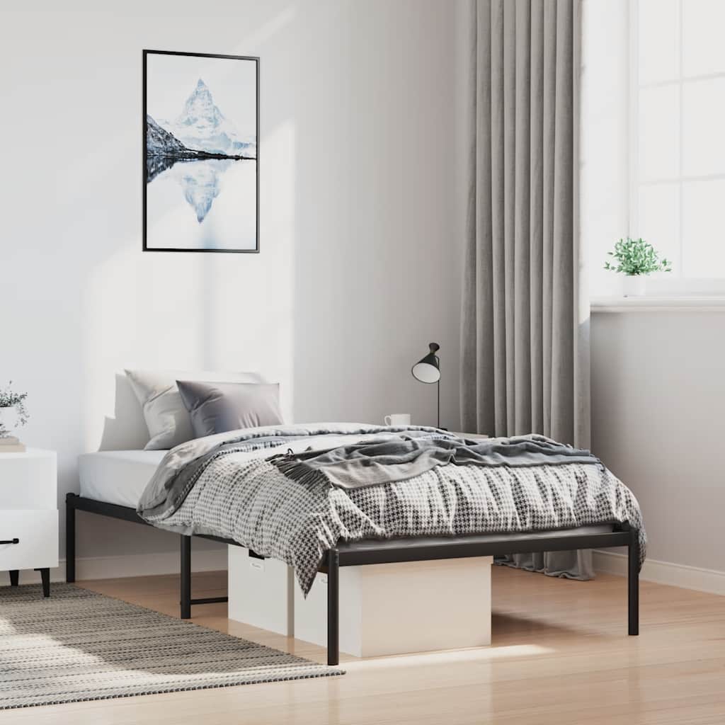 Estrutura de cama 100x190 cm metal preto