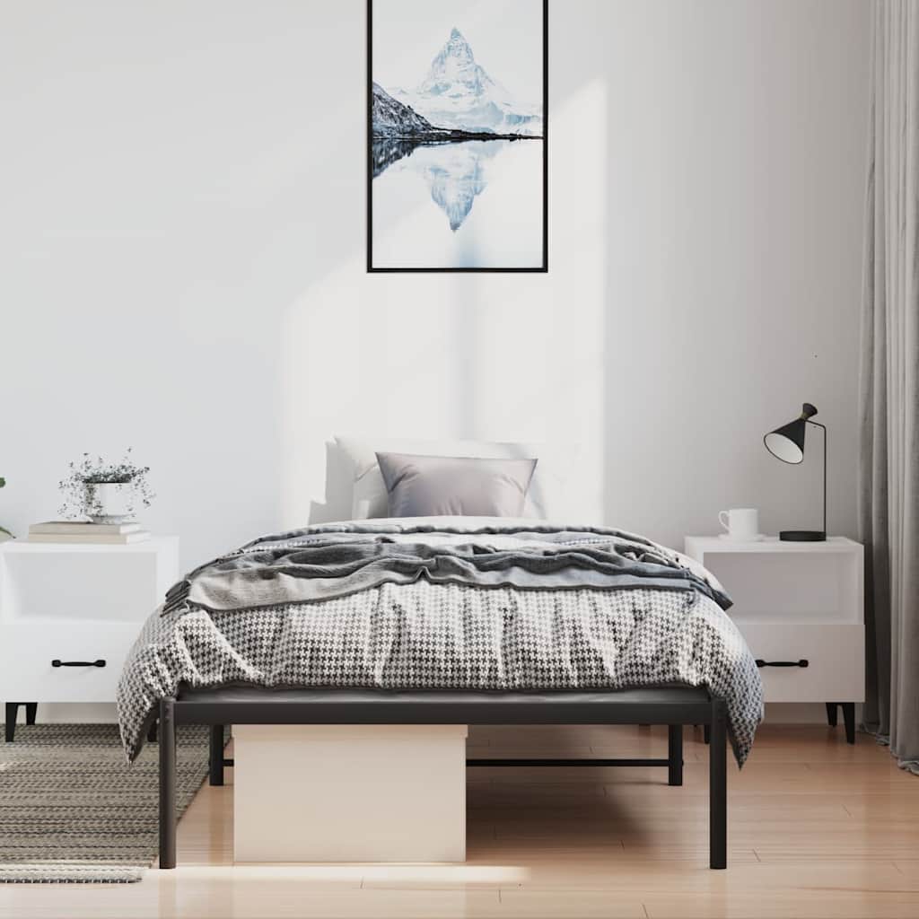 Estrutura de cama 100x190 cm metal preto