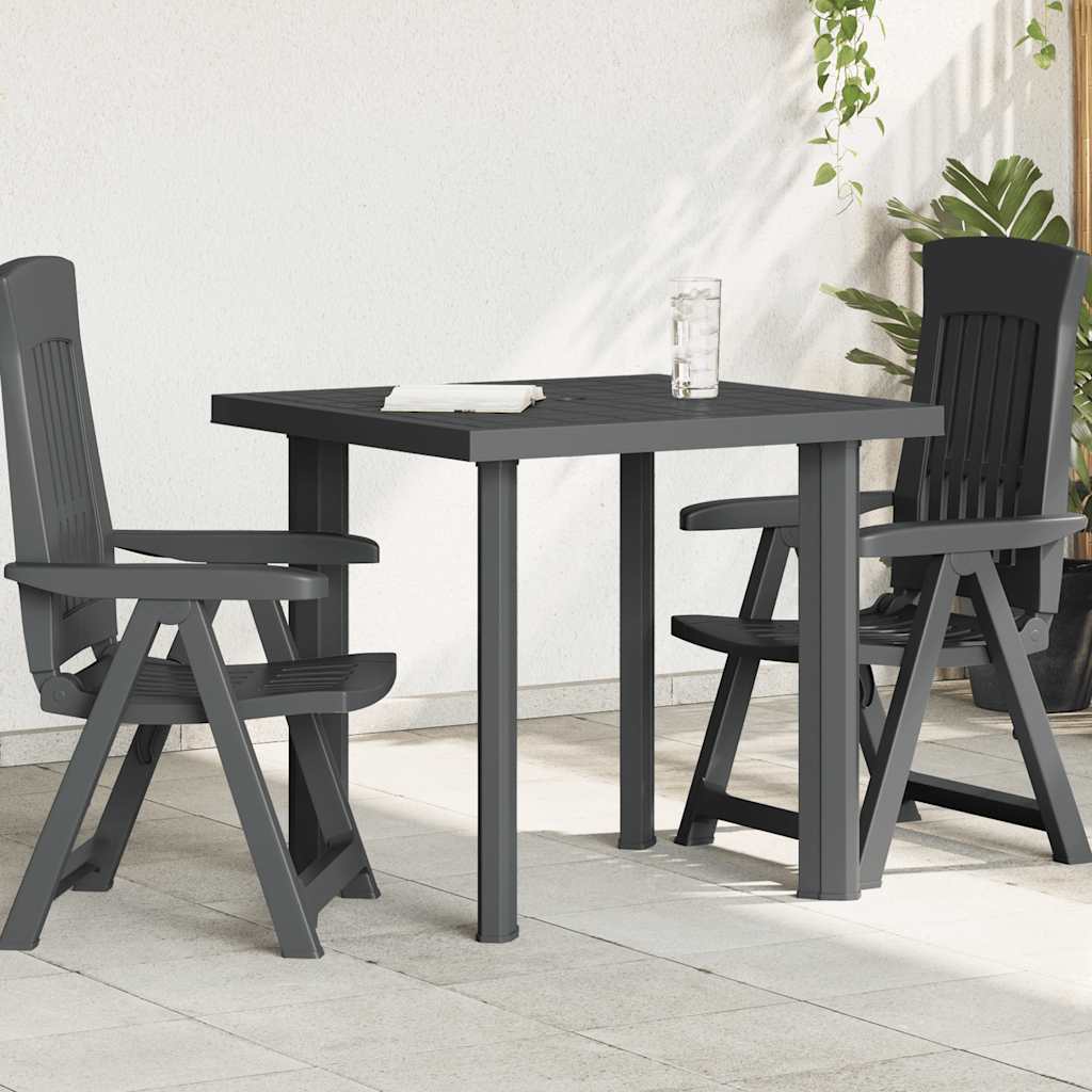 Mesa de jardim 80x75x72 cm plástico antracite