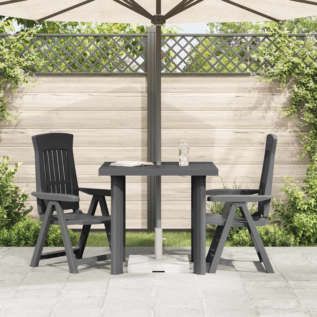Mesa de jardim 80x75x72 cm plástico antracite