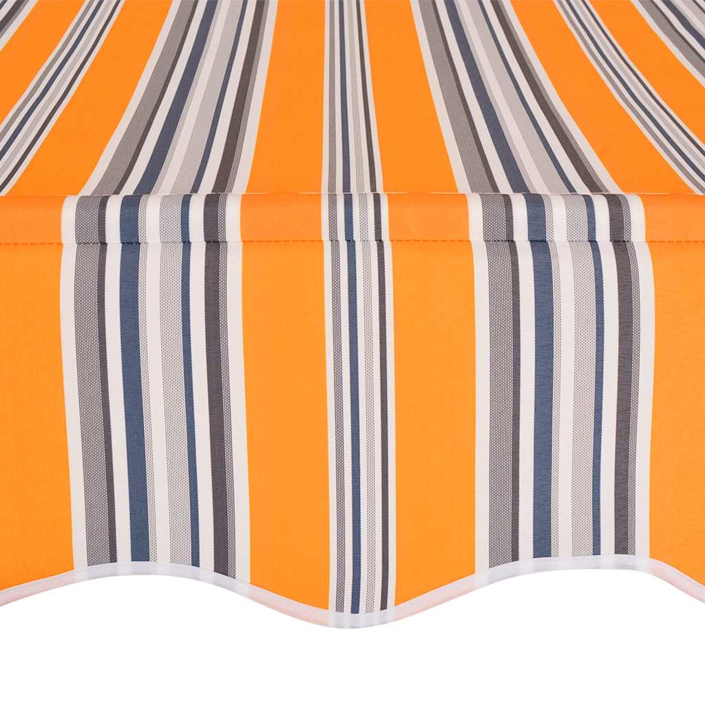 Toldo retrátil manual 400 cm riscas amarelas e azuis
