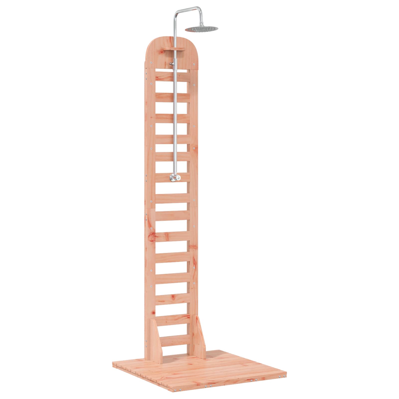 Chuveiro externo 223 cm madeira douglas sólida e aço inoxidável