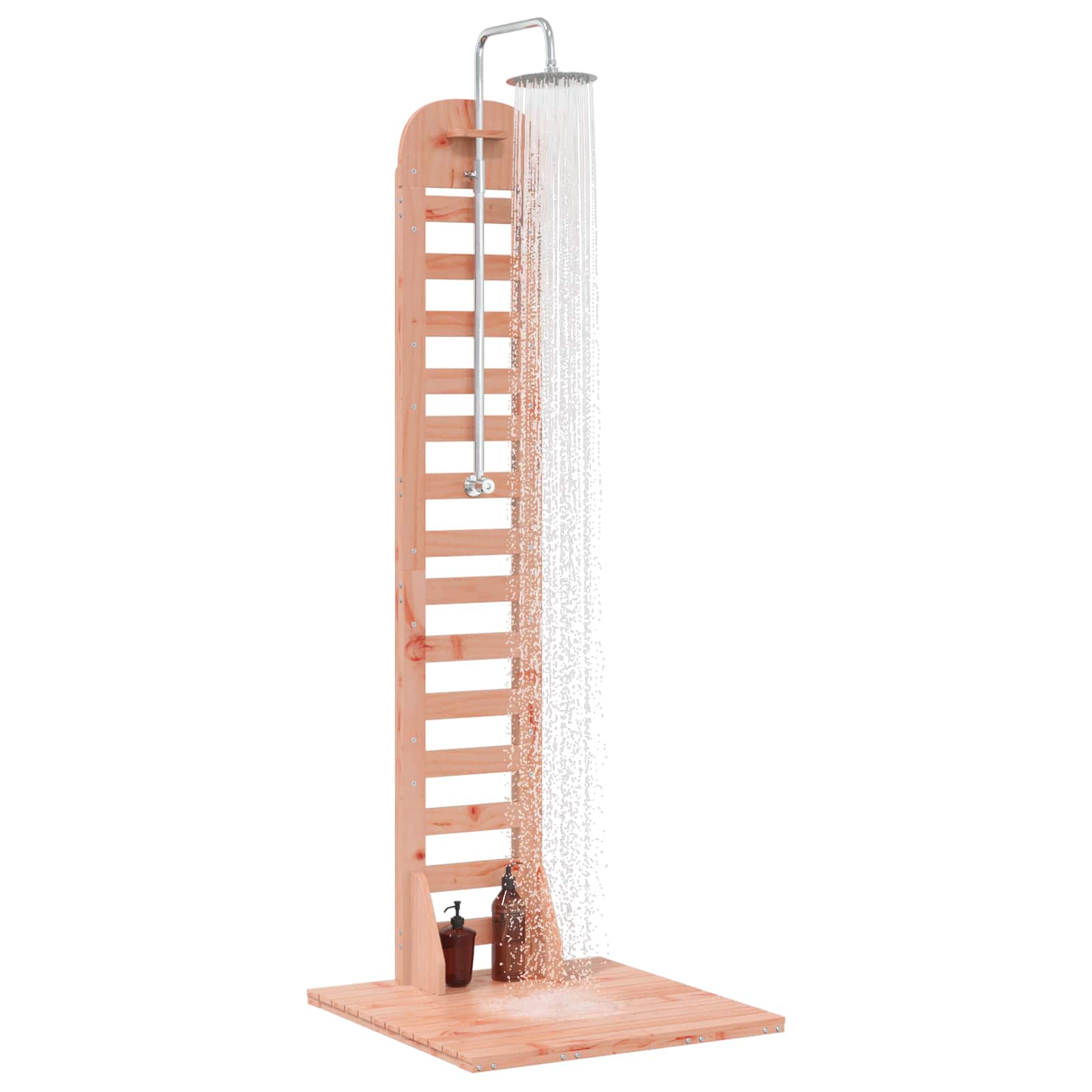 Chuveiro externo 223 cm madeira douglas sólida e aço inoxidável
