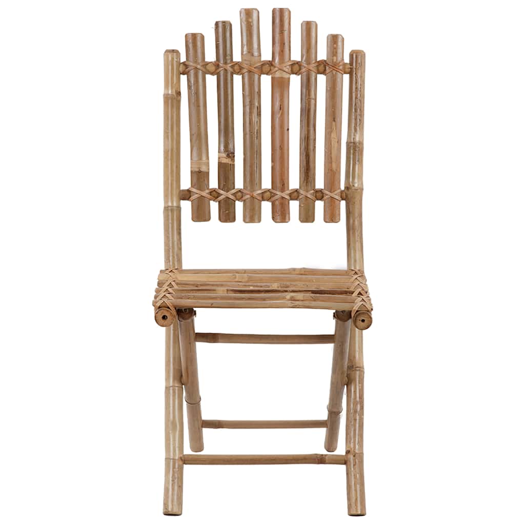 Cadeiras de jardim dobráveis c/ almofadões 2 pcs bambu