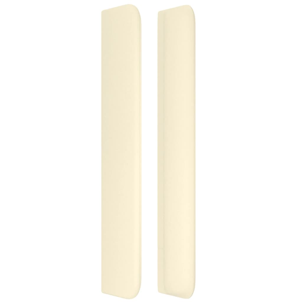 Cabeceira cama c/ abas couro artif. 183x16x118/128 cm creme
