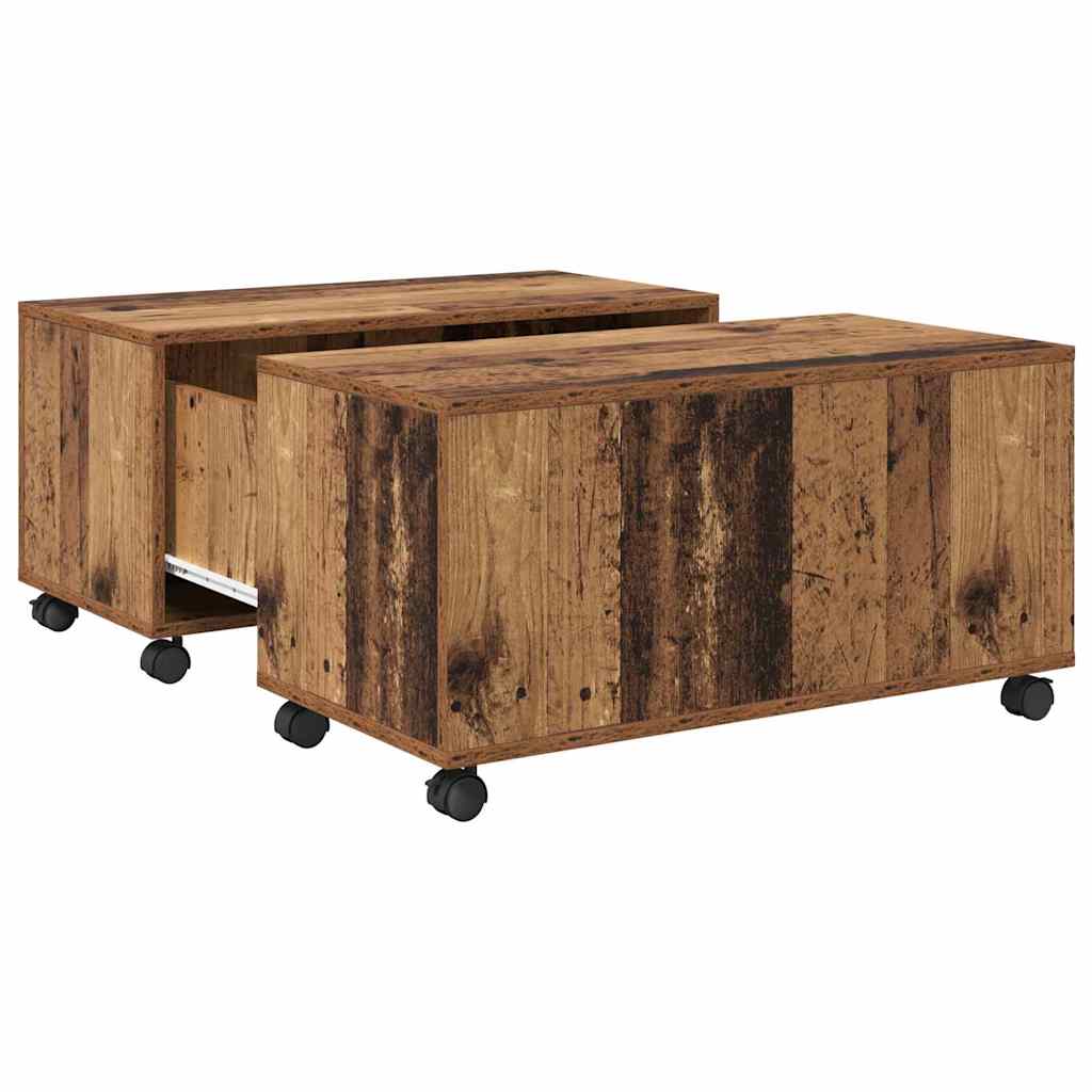 Mesa de centro madeira antiga 75 x 75 x 38 cm