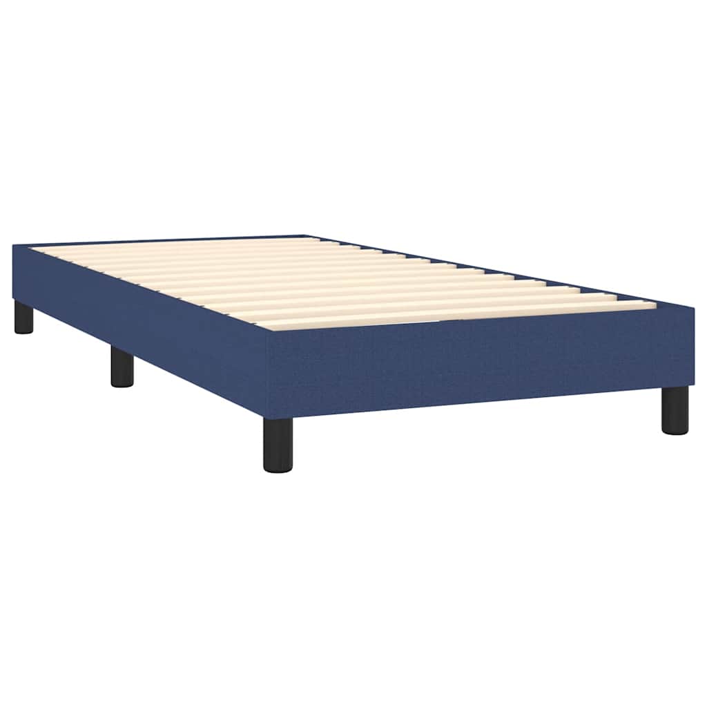 Cama com molas/colchão 90x190 cm tecido azul