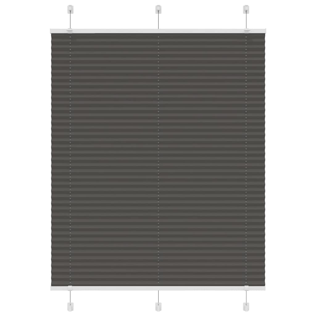 Preto plissada cega 110x150 cm largura tecido 109,4cm poliéster