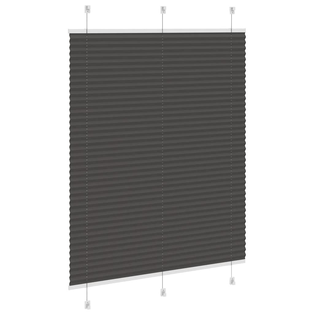 Preto plissada cega 110x150 cm largura tecido 109,4cm poliéster