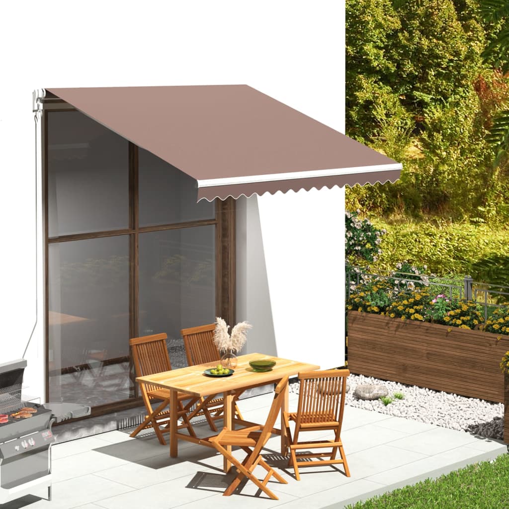 Tecido de substituição para toldo castanho 300x250 cm poliéster