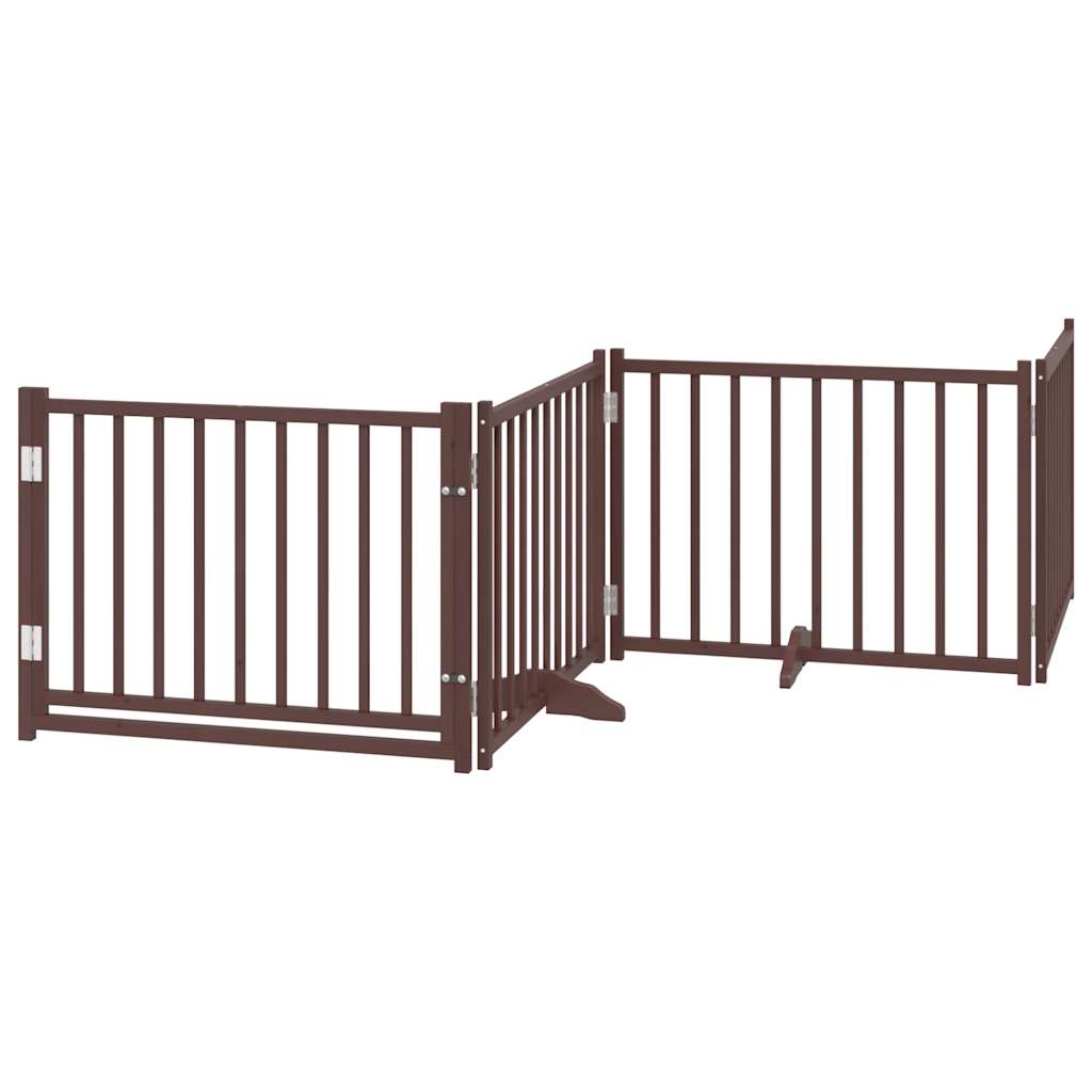Portão cães c/ porta dobrável 12 painéis 960 cm álamo castanho