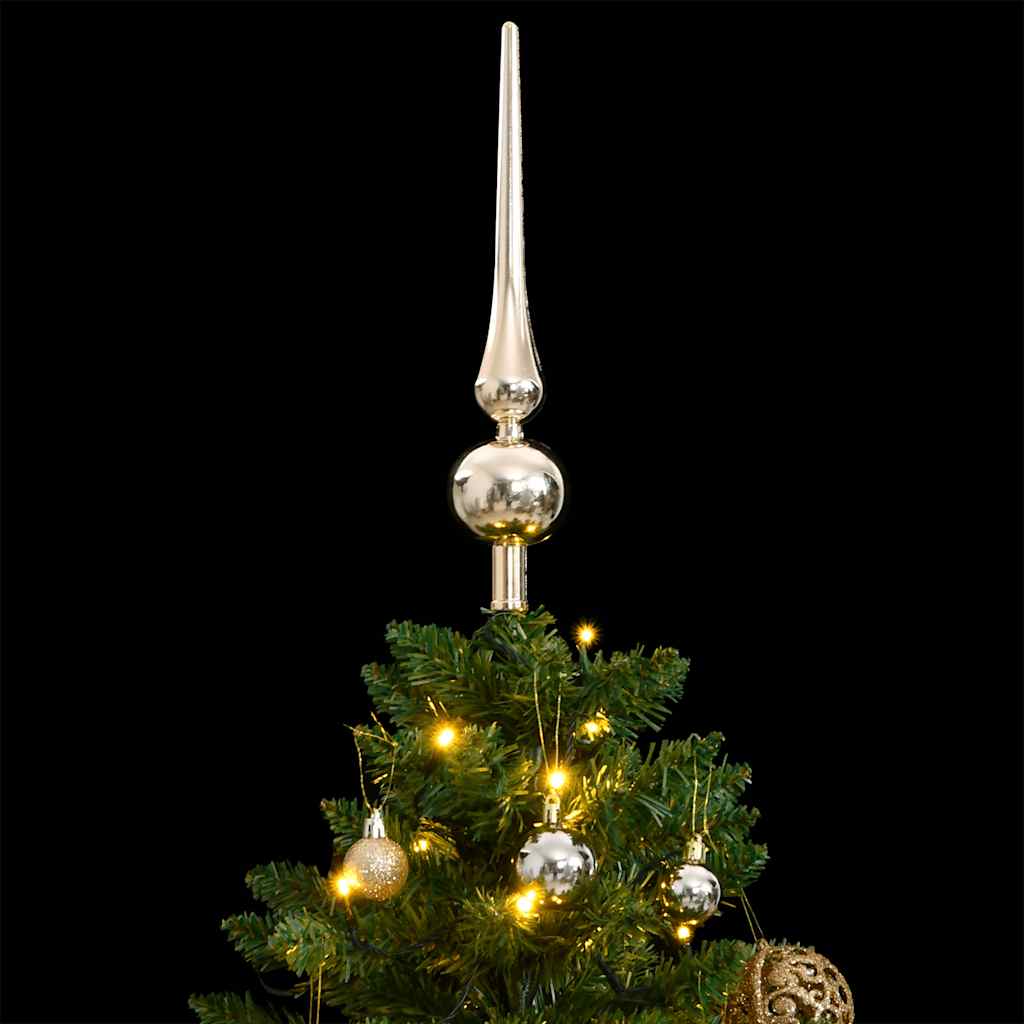 Árvore natal artificial articulada c/ 150 luzes LED+bolas 150cm