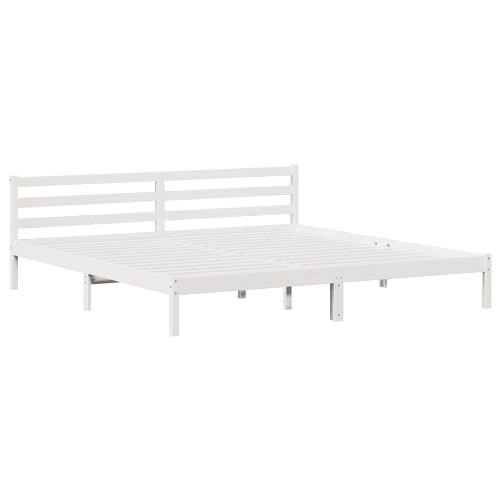 Estrutura da cama com cabeceira branco 225,5 x 185,5 x 69,5 cm