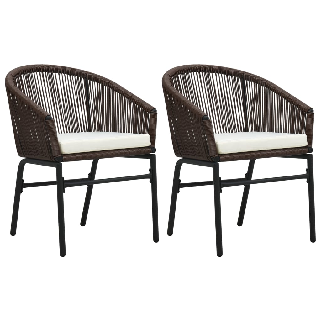 3 Pcs conjunto de jantar para jardim castanho