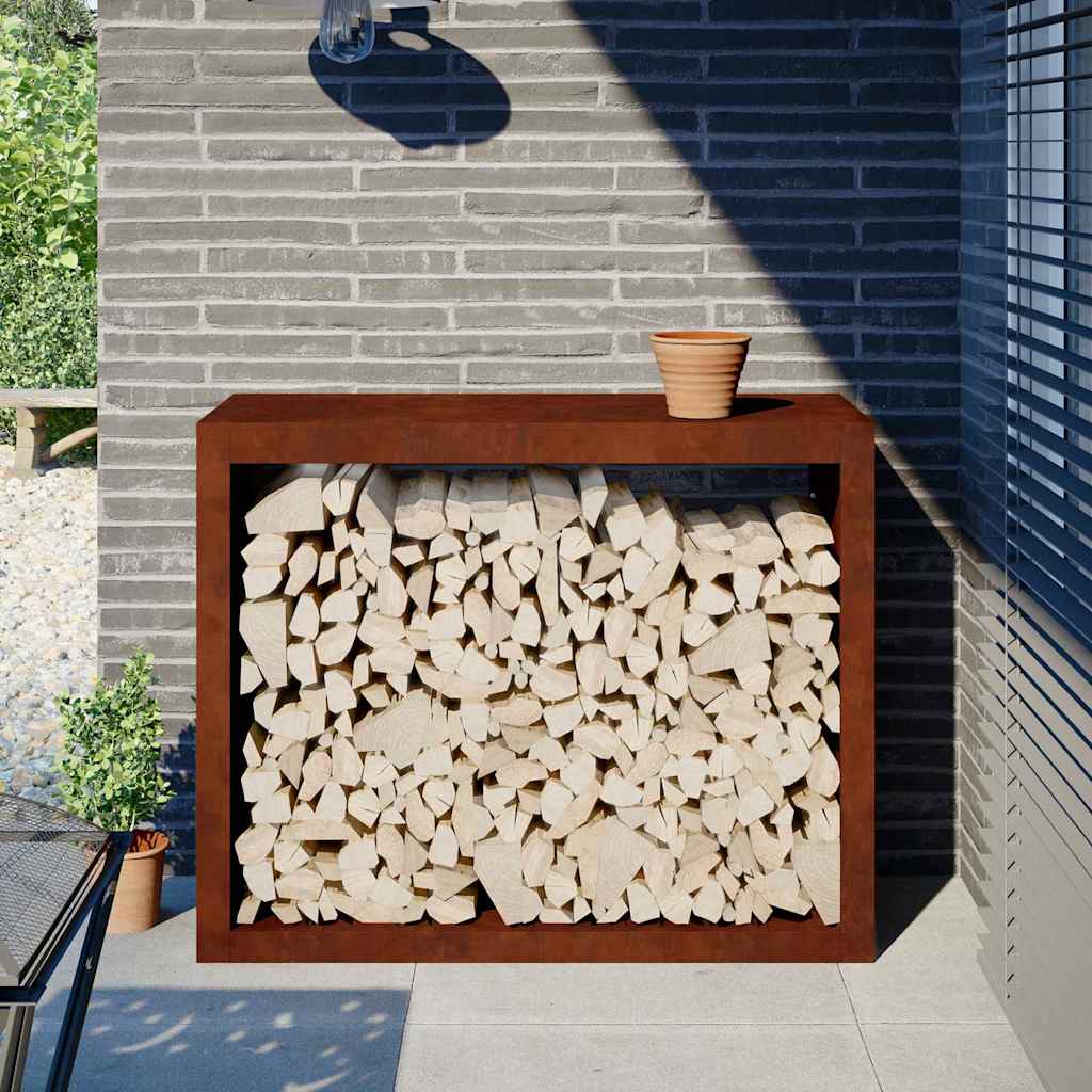 Rack lenha 100x40x80 cm aço resistente às intempéries