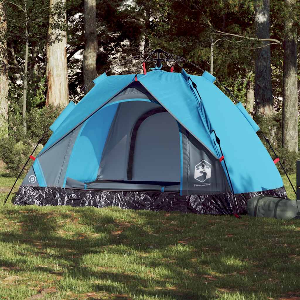 Tenda de campismo cúpula para 2 pessoas libertação rápida azul
