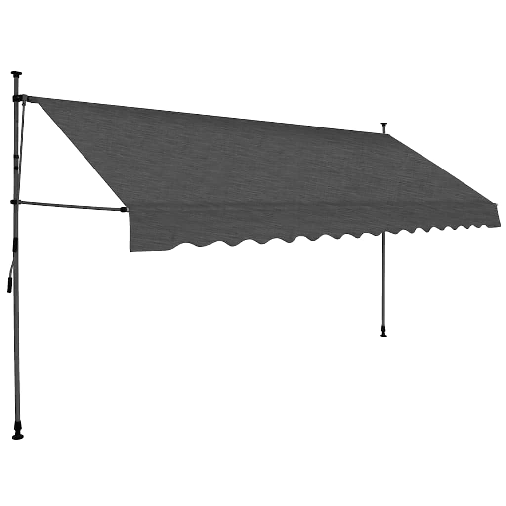 Toldo retrátil manual com LED 350 cm antracite