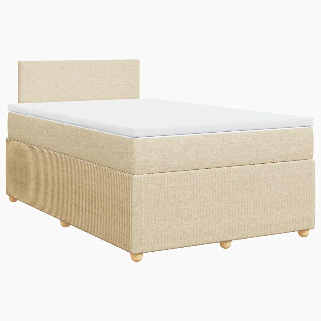 Cama com molas/colchão 120x200 cm tecido cor creme
