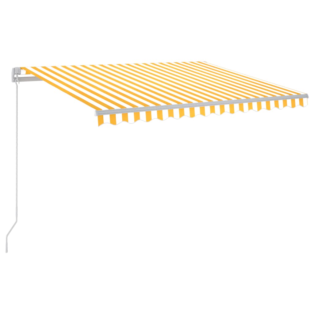 Toldo retrátil manual com LED 300x250 cm amarelo e branco