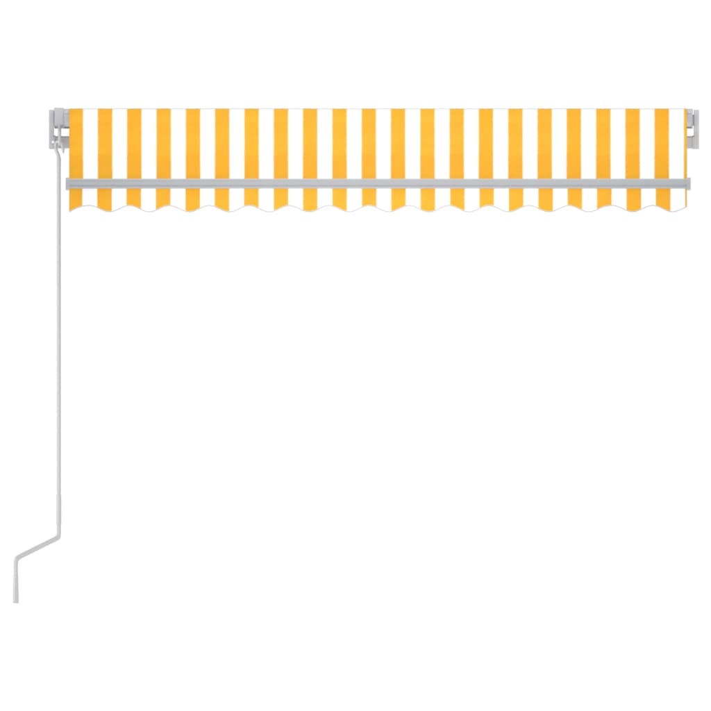 Toldo retrátil manual com LED 300x250 cm amarelo e branco