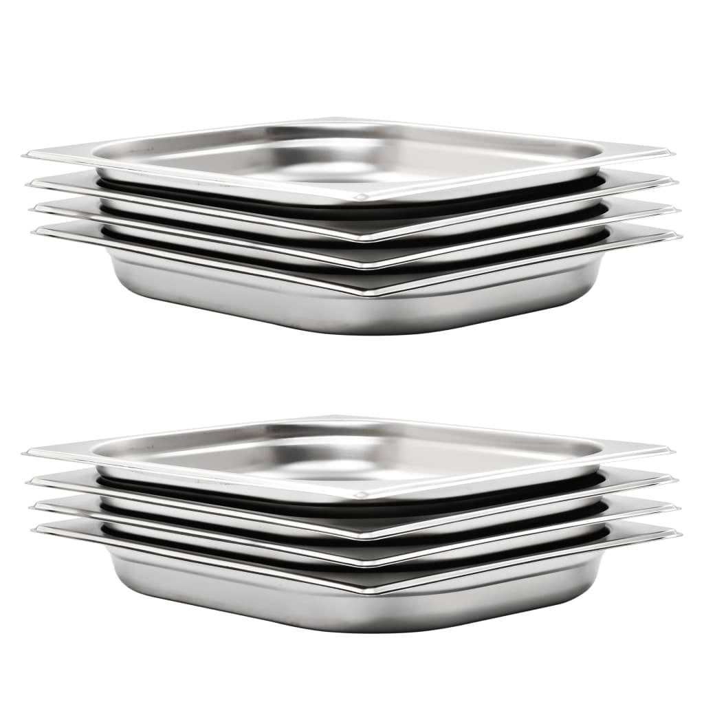 Recipientes gastronorm 8 pcs gn 1/2 40 mm aço inoxidável