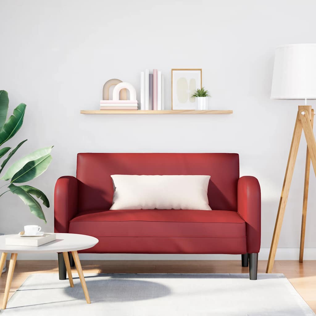 Sofá-luvas 110 cm couro artificial vermelho tinto
