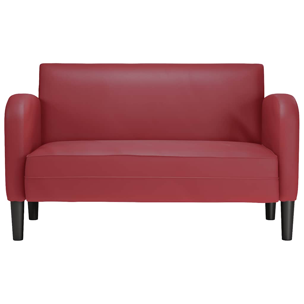 Sofá-luvas 110 cm couro artificial vermelho tinto