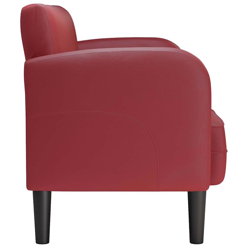 Sofá-luvas 110 cm couro artificial vermelho tinto