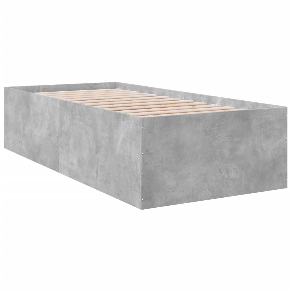 Estrutura de cama 100x200 cm derivados de madeira cinza sonoma