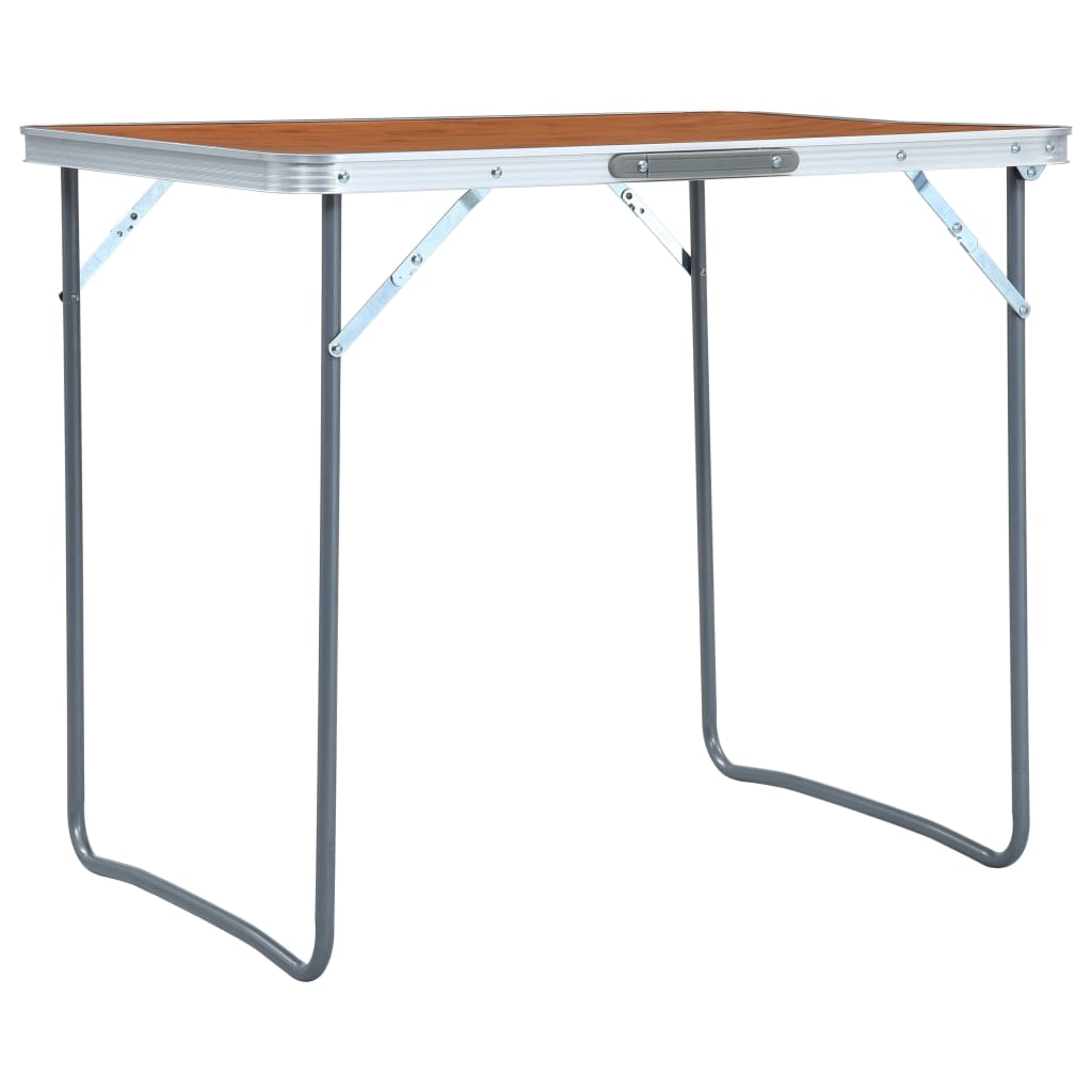 Mesa de campismo dobrável com estrutura metal 80x60 cm
