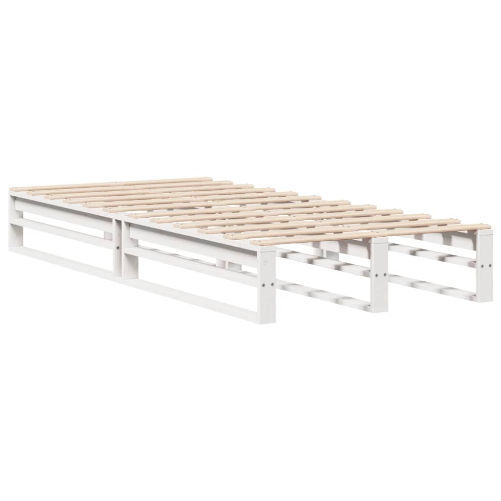 Cama sem colchão 100x200 cm madeira de pinho maciça branco