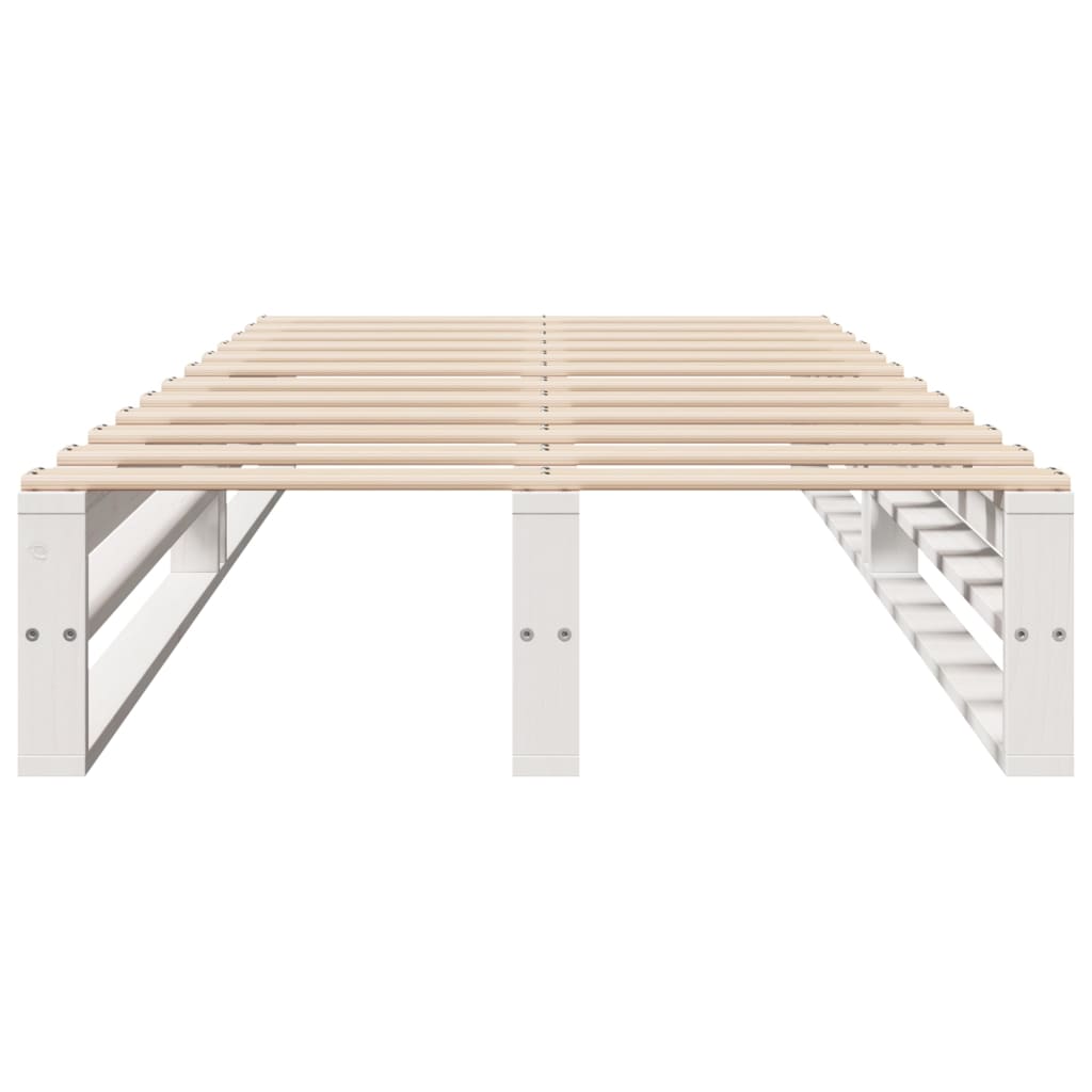 Cama sem colchão 100x200 cm madeira de pinho maciça branco