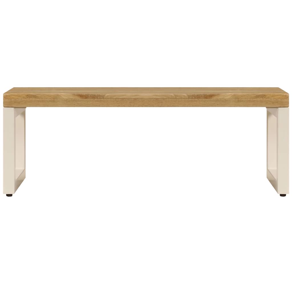 Mesa de centro 100x50x35 cm madeira de mangueira maciça e aço