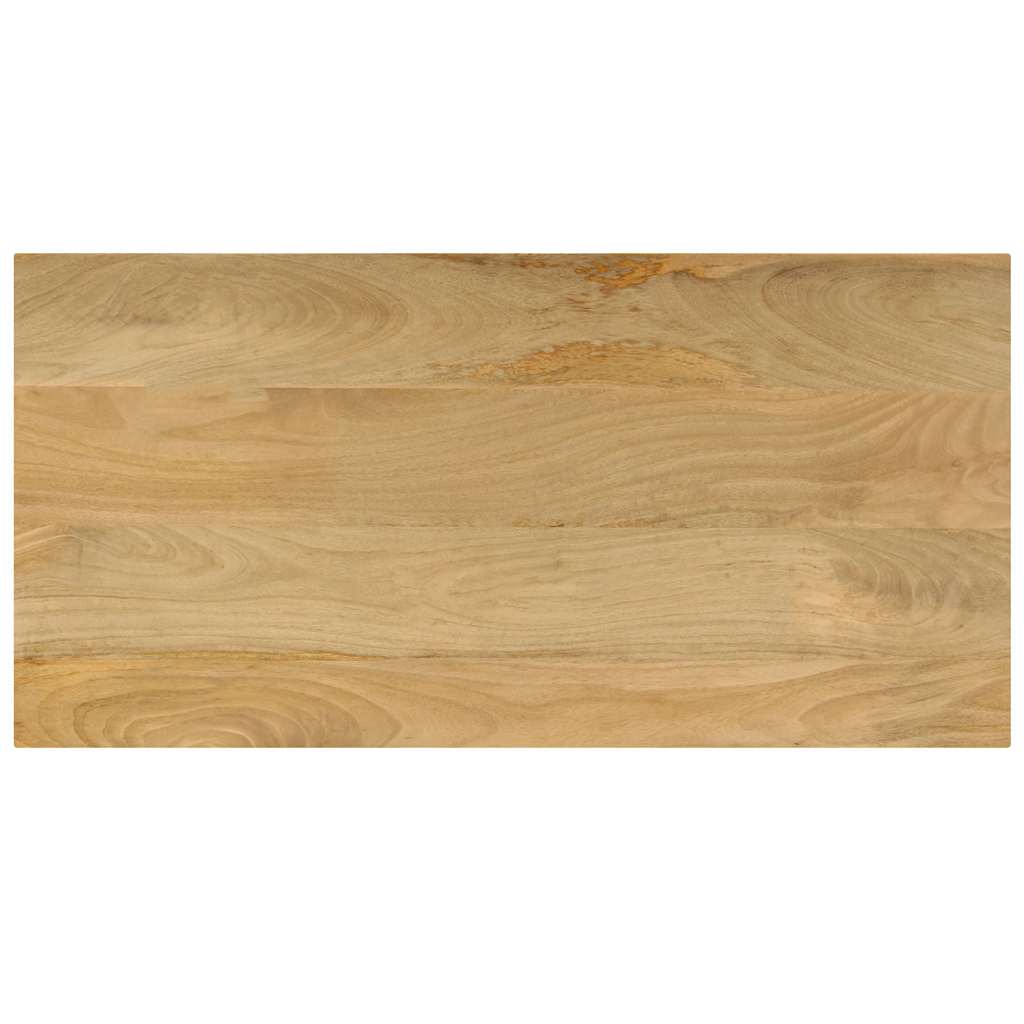 Mesa de centro 100x50x35 cm madeira de mangueira maciça e aço