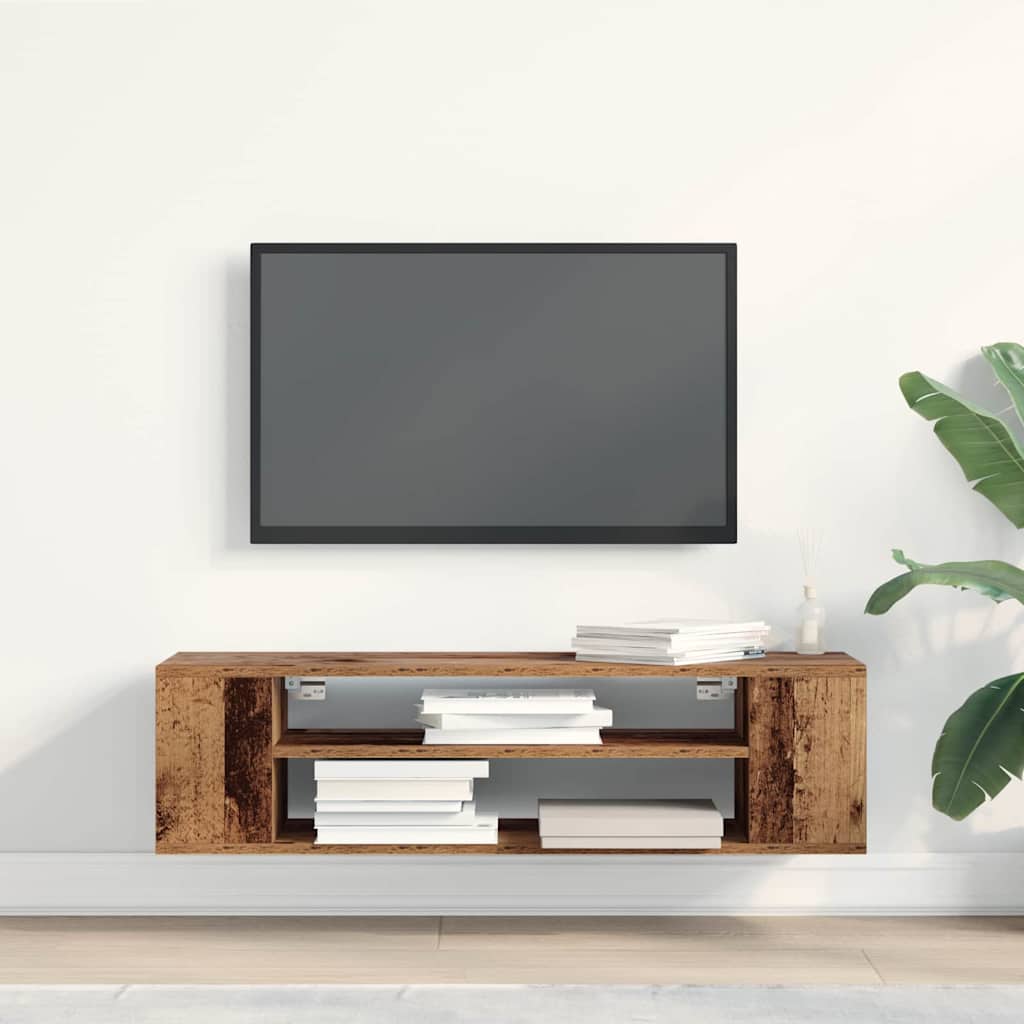 Gabinete para TV 100 x 30 x 26,5 cm madeira antiga
