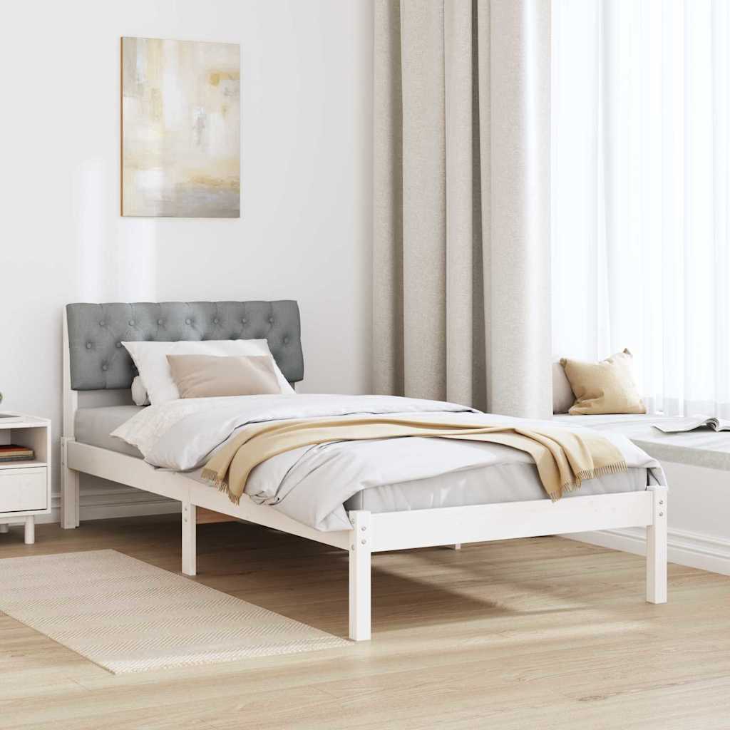 Estrutura da cama branco e cinza claro 90 x 200 cm