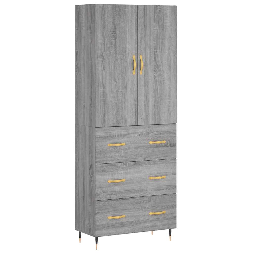 Armário alto 69,5x34x180 cm derivados de madeira sonoma cinza