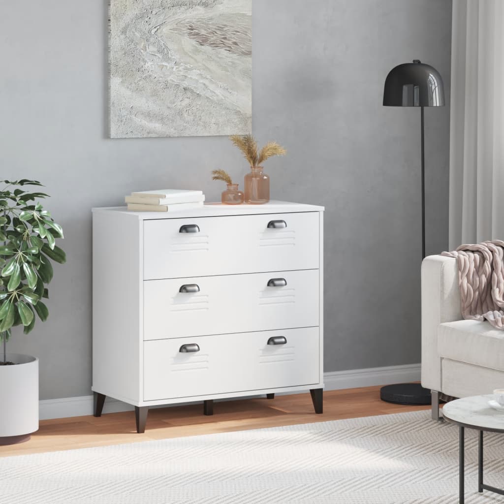 Cómoda viken derivados de madeira branco