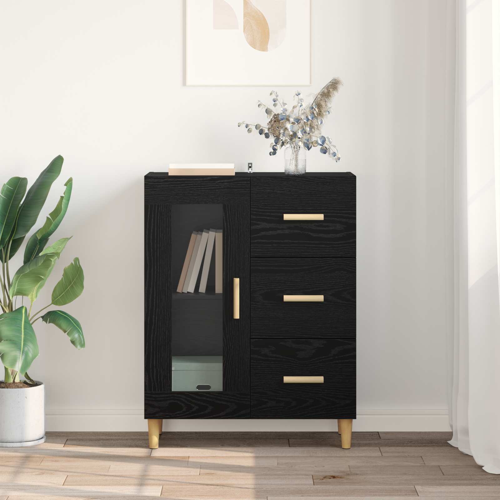 Buffet carvalho preto 69,5 x 34 x 90 cm derivados de madeira