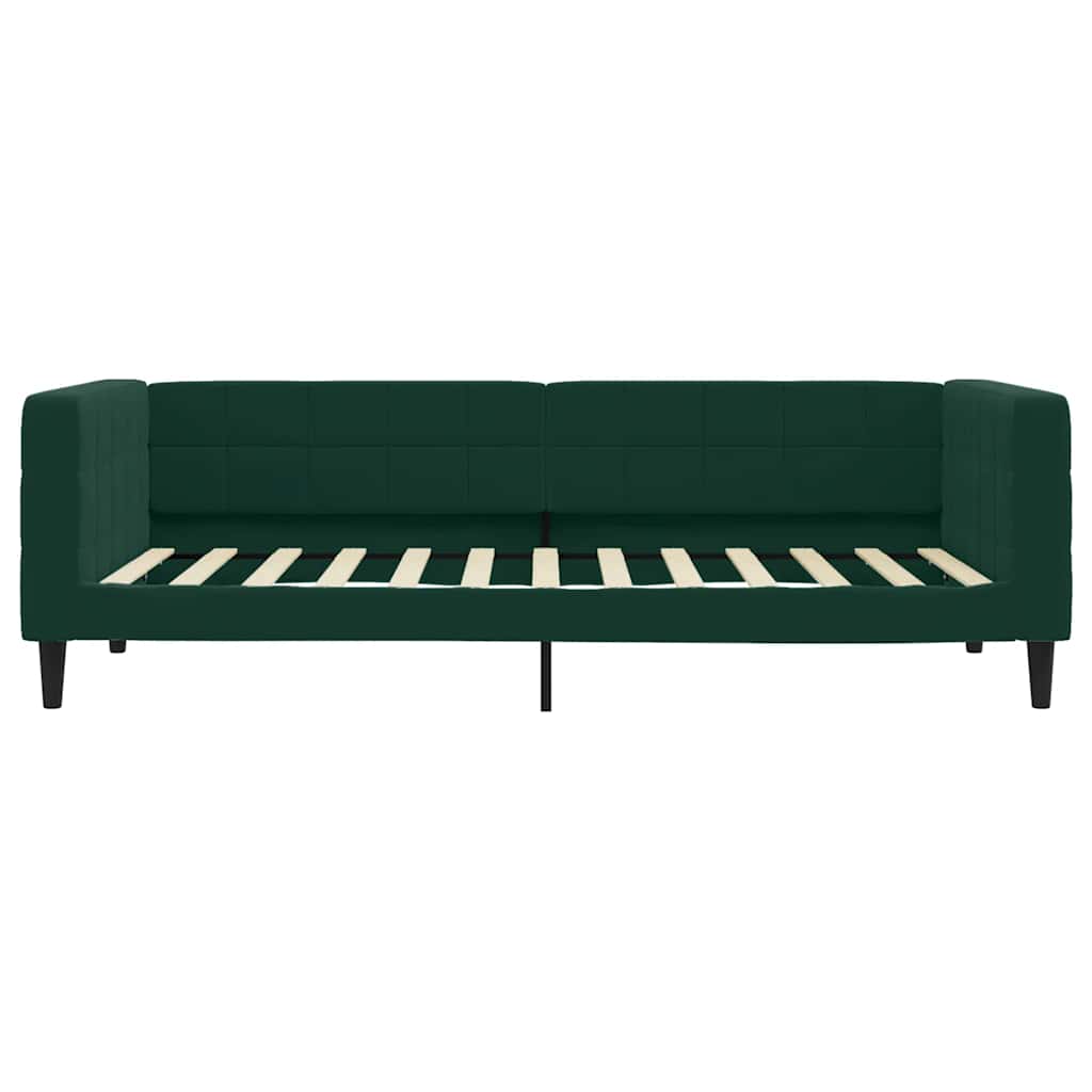 Sofá-cama com colchão 100x200 cm veludo verde-escuro