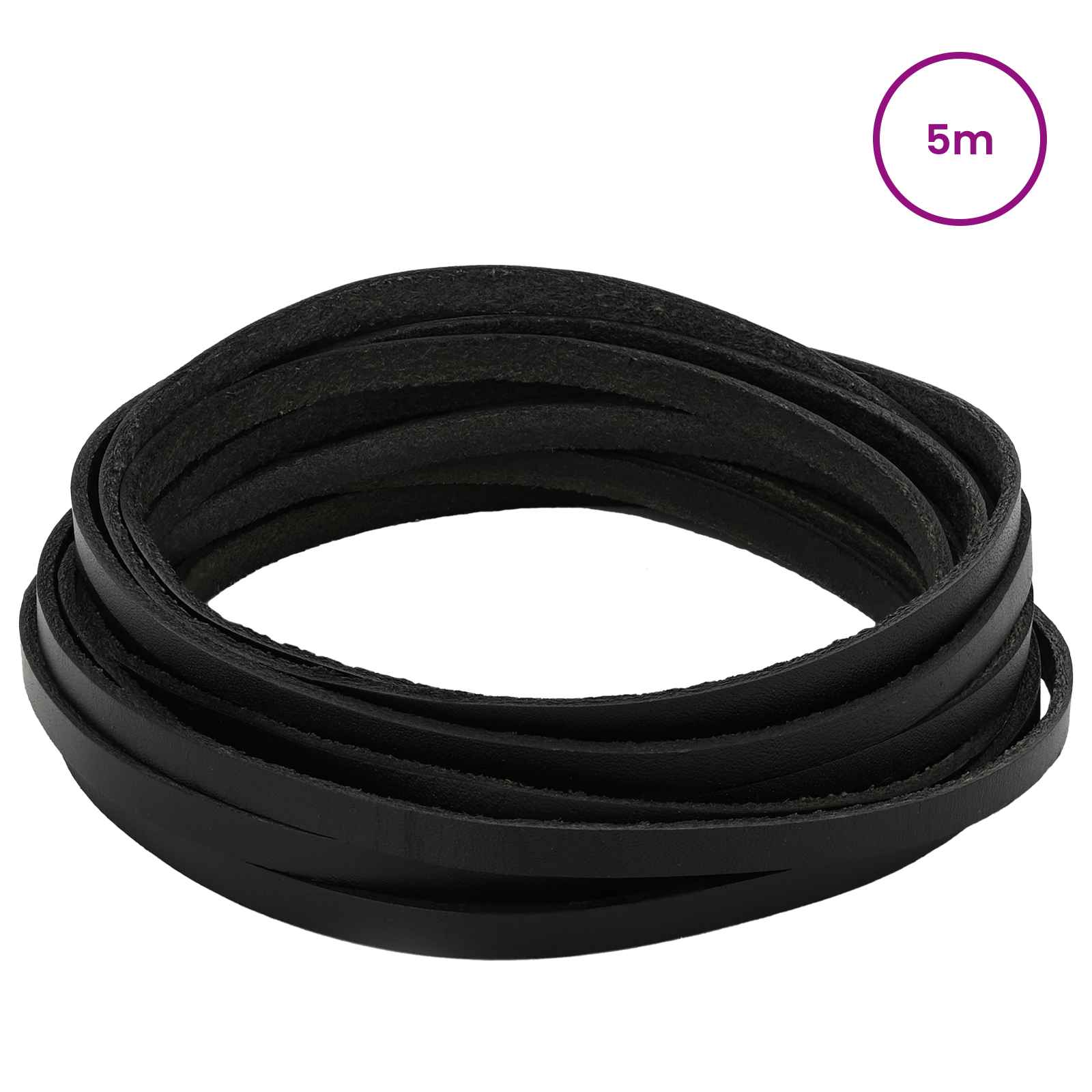 Pulseira de couro preto 500 x 0,5 cm couro