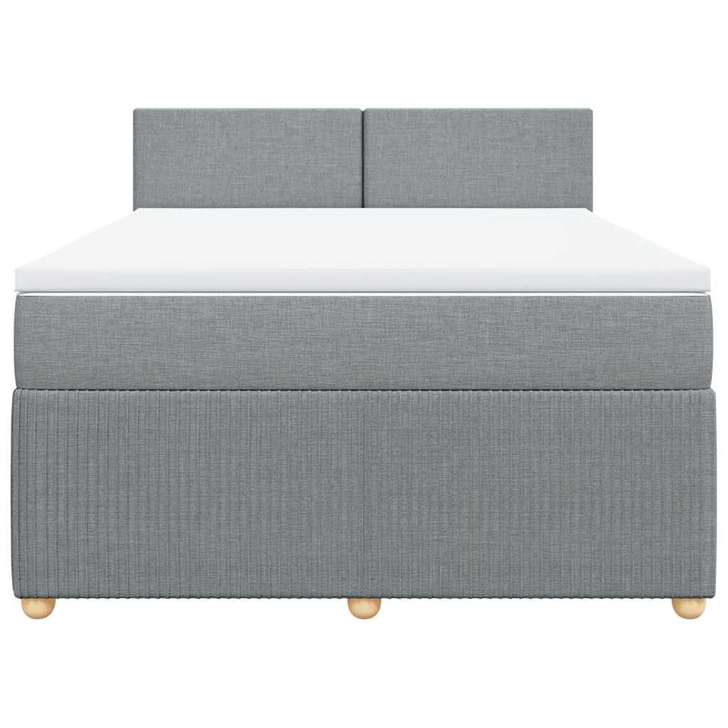 Cama com molas/colchão 140x190 cm tecido cinzento-claro